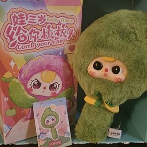 Baby Three Comb Your Hair Doll w/ Box & Card – Cute Planet Plush Figure